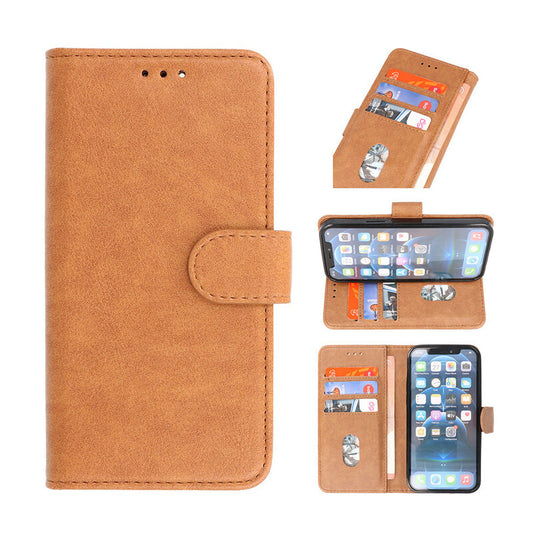 Bookstyle Wallet Cases Hoesje voor iPhone 15 Bruin