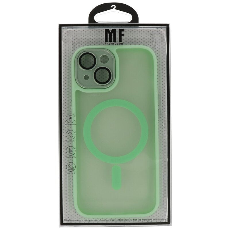 Mat-Transparent met Camera Beschermer Magsafe Case voor iPhone 15 Groen
