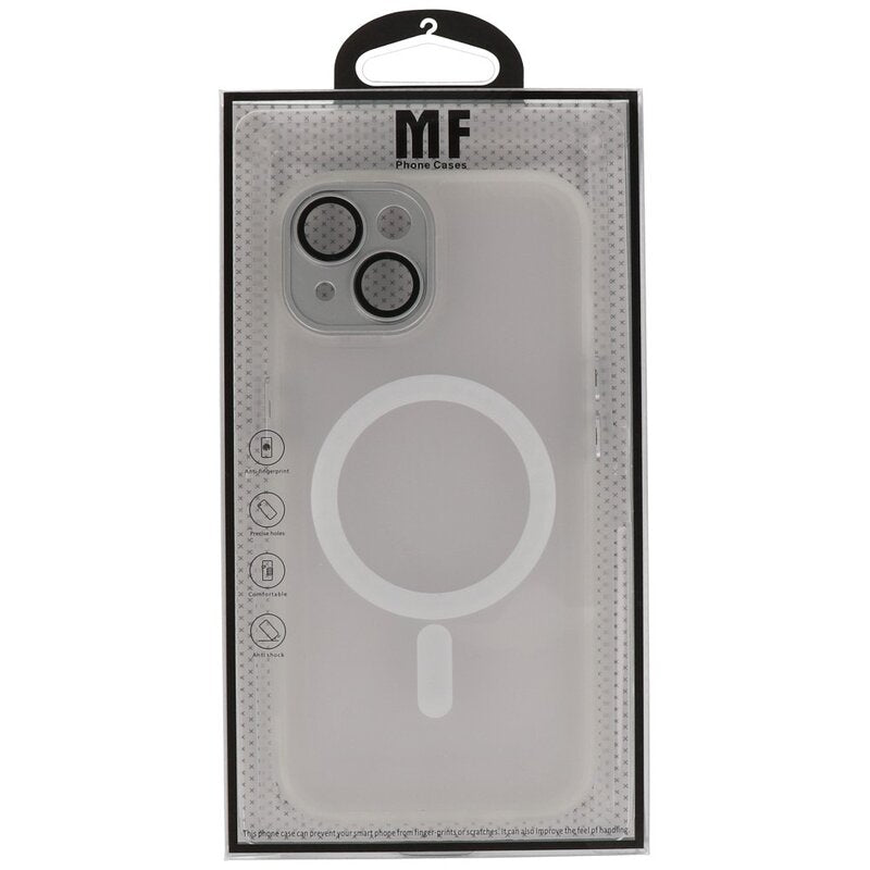 Mat-Transparent met Camera Beschermer Magsafe Case voor iPhone 15 Wit