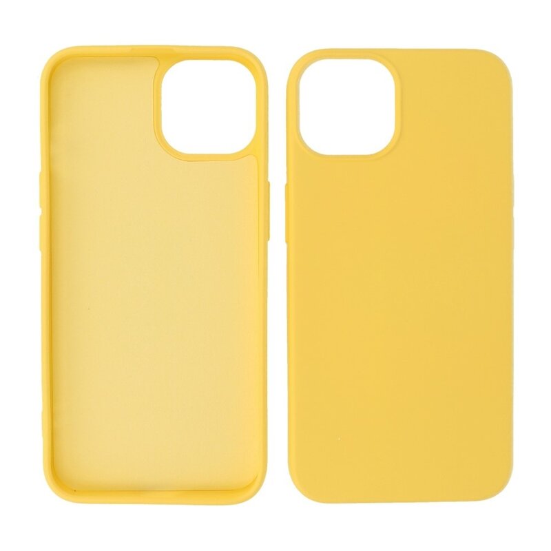 Fashion Backcover Telefoonhoesje - Color Hoesje - Geschikt voor iPhone 15 - Geel