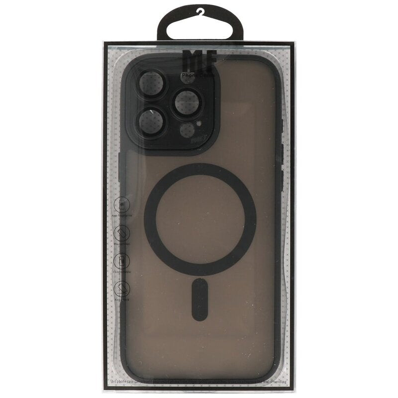 Mat-Transparent met Camera Beschermer Magsafe Case voor iPhone 14 Pro Max Zwart