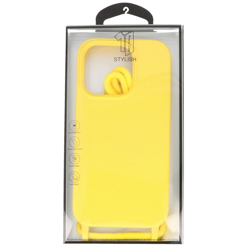 2.5 mm Hoes met Koord voor iPhone 14 Pro Max Geel