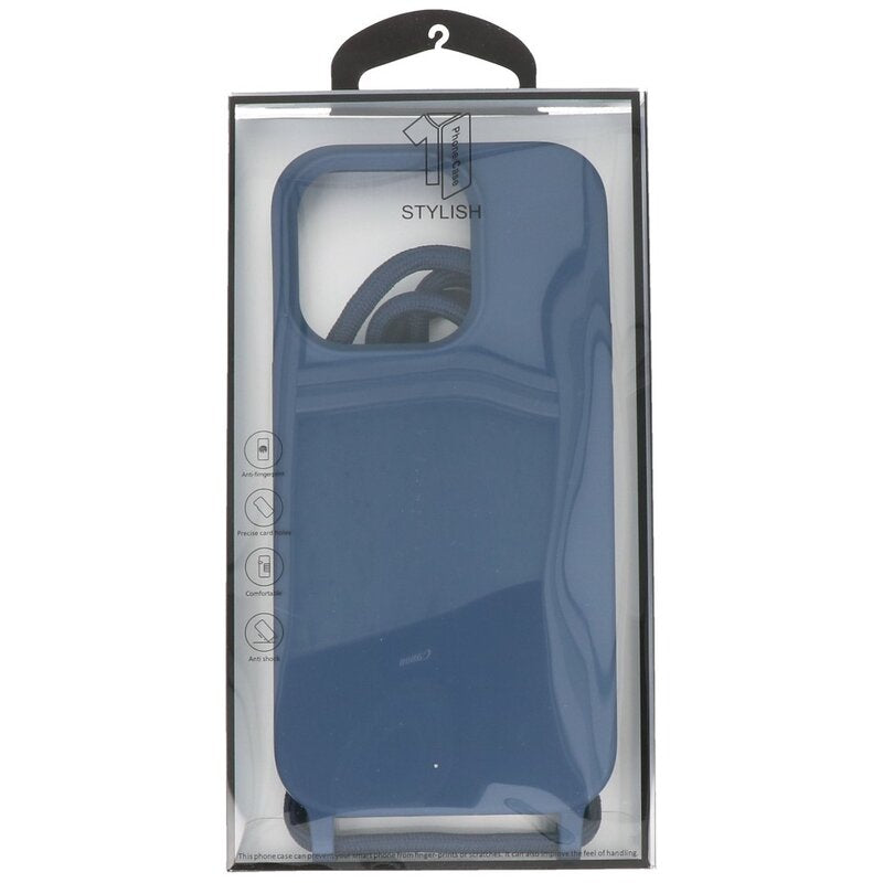 2.5 mm Hoes met Koord voor iPhone 14 Pro Max Navy