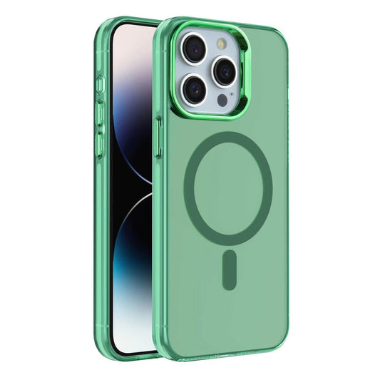 IMD Magnetic Fashion Color Hard Case voor iPhone 14 Pro Donker Groen