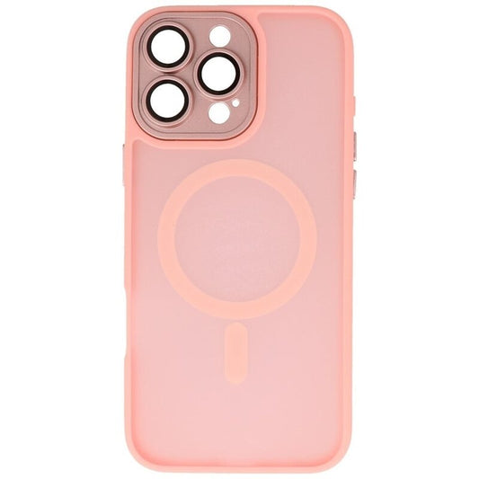 Mat-Transparent met Camera Beschermer Magsafe Case voor iPhone 14 Pro Roze