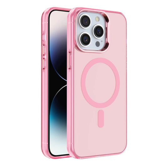 IMD Magnetic Fashion Color Hard Case voor iPhone 14 Pro Roze