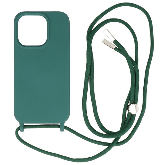 2.5 mm Hoes met Koord voor iPhone 14 Pro Donker Groen