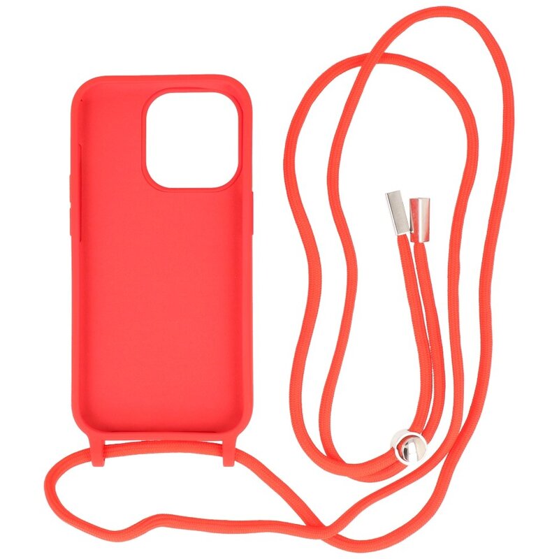 2.5 mm Hoes met Koord voor iPhone 14 Pro Rood
