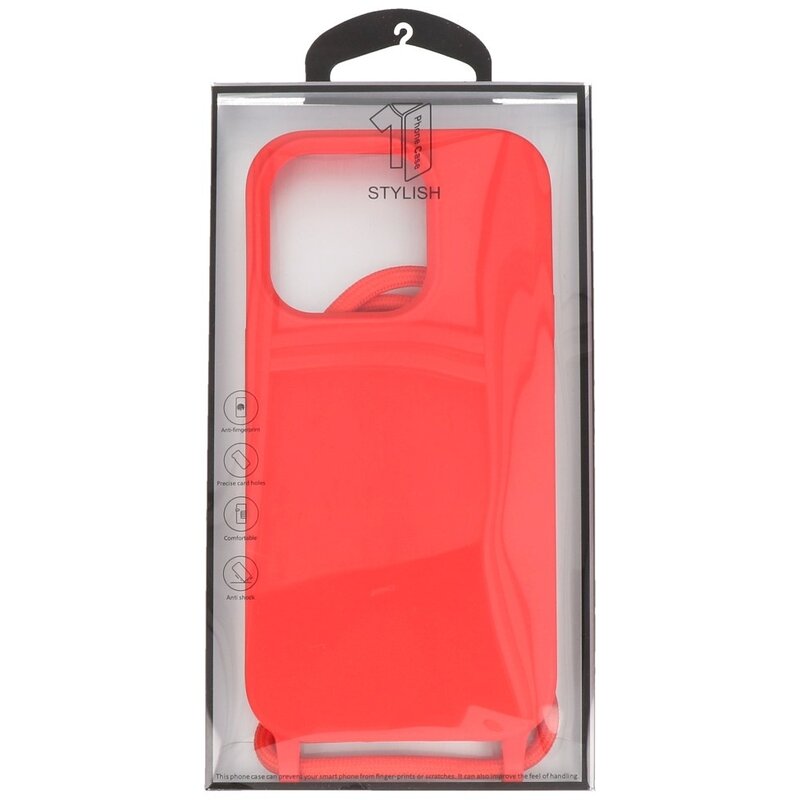 2.5 mm Hoes met Koord voor iPhone 14 Pro Rood