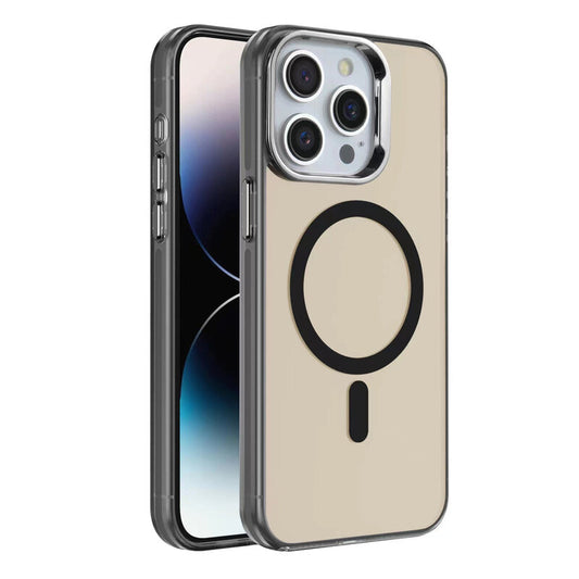 IMD Magnetic Fashion Color Hard Case voor iPhone 14 Pro Zwart