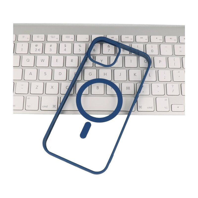 Fashion Color-Transparent Magsafe Case voor iPhone 14 Pro Navy
