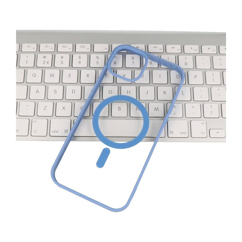Fashion Color-Transparent Magsafe Case voor iPhone 14 Pro Blauw