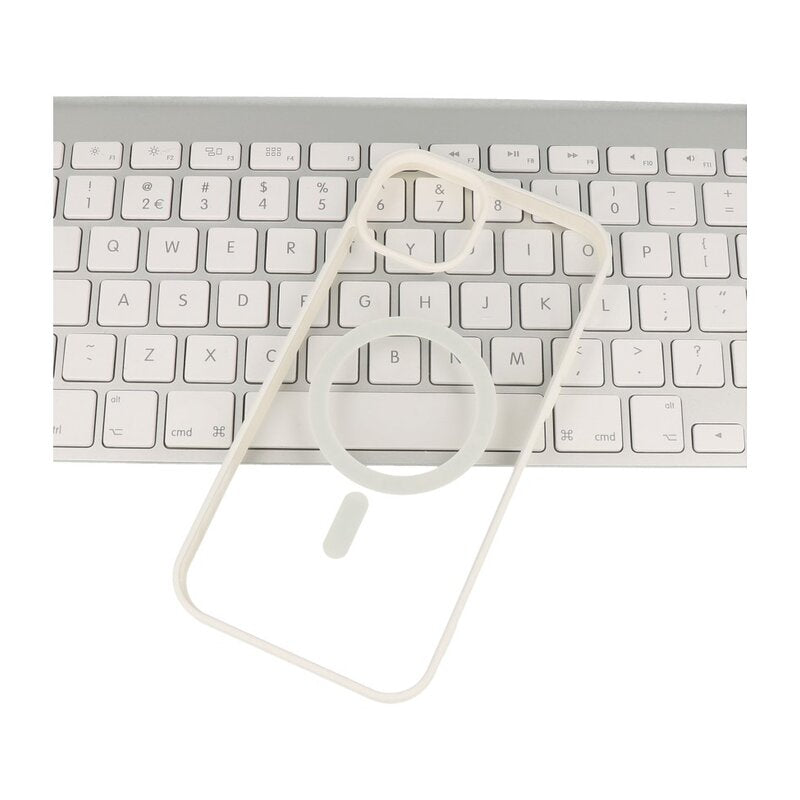 Fashion Color-Transparent Magsafe Case voor iPhone 14 Pro Wit
