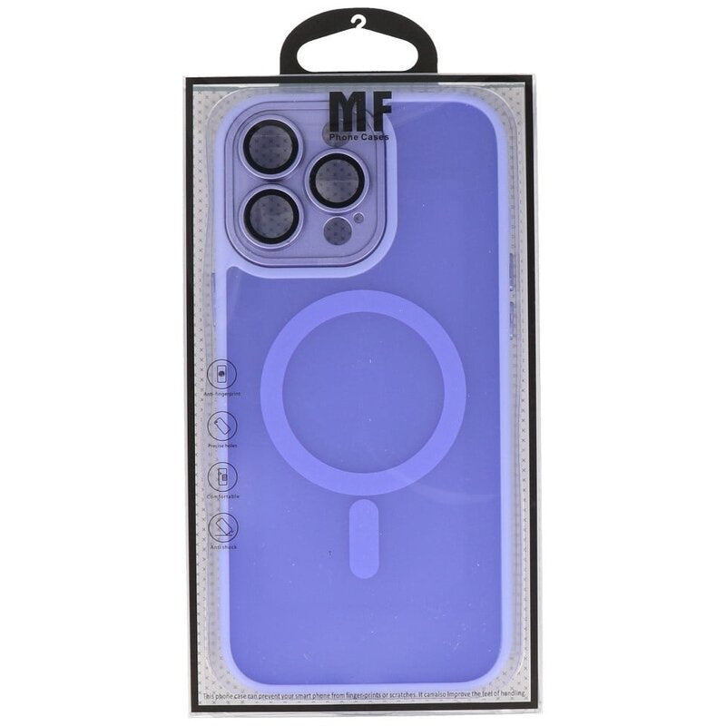 Mat-Transparent met Camera Beschermer Magsafe Case voor iPhone 14 Pro Paars