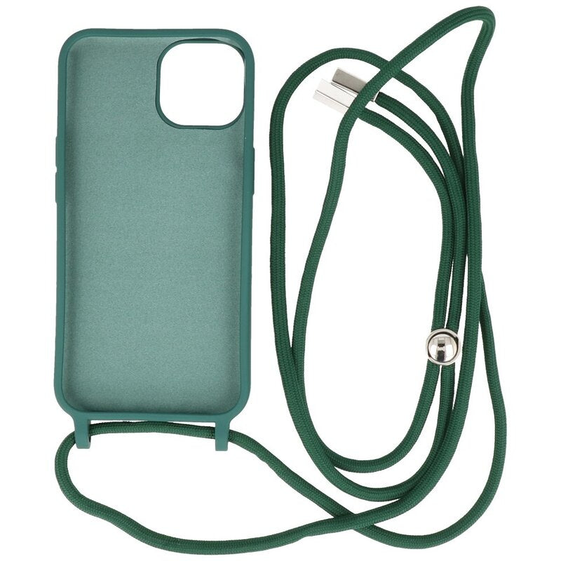 2.5 mm Hoes met Koord voor iPhone 14 Plus Donker Groen