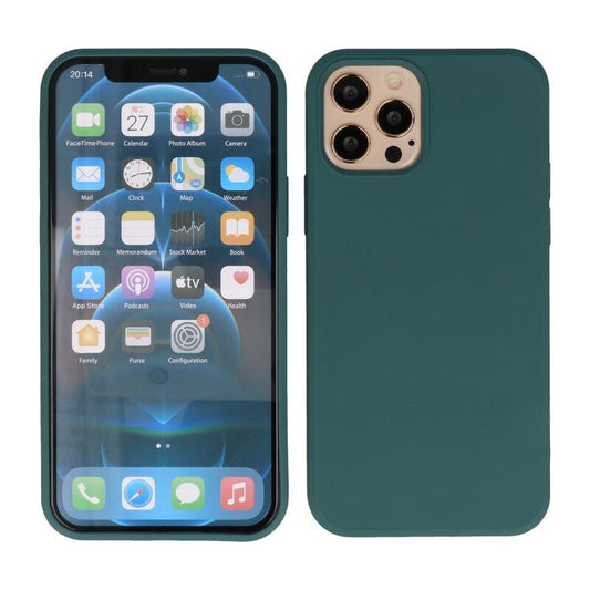 2.0mm Dikke Fashion Color TPU Hoesje voor iPhone 12 Pro Max Donker Groen