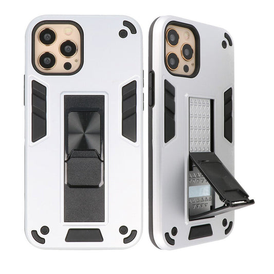 Stand Hardcase Backcover voor iPhone 12 Pro Max Zilver
